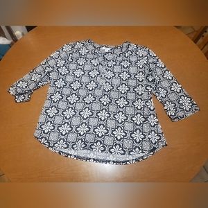Black and white printed top.